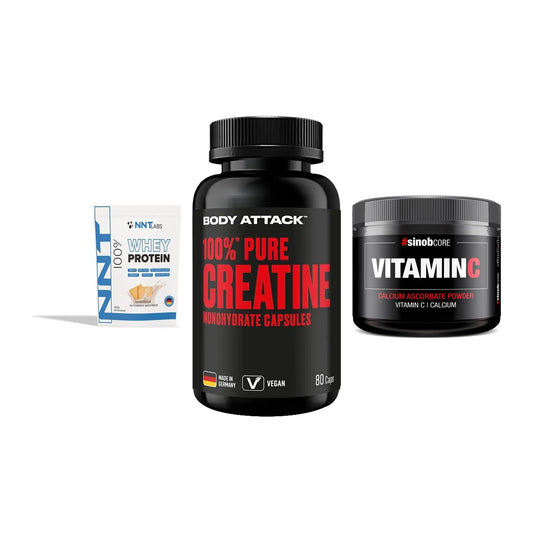 Einsteiger-Set: NNT Whey + Body Attack 100% + Sinob Vitamin C – alle enthaltenen Artikel