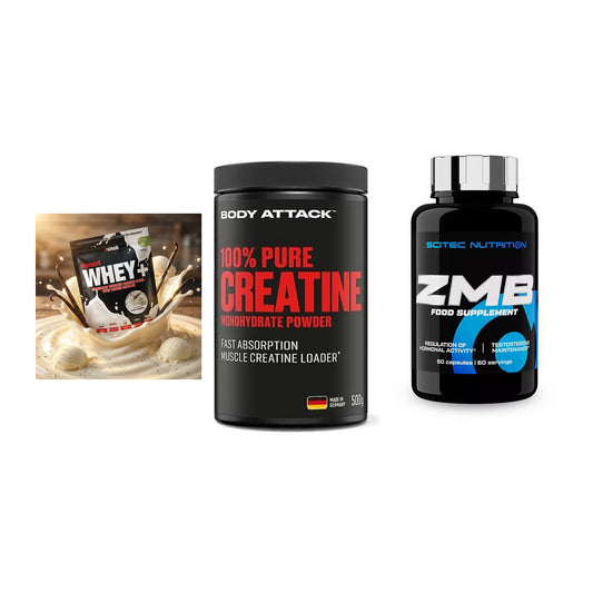Einsteiger-Set: Sinob Honest + Body Attack 100% + Scitec ZMB – alle enthaltenen Artikel