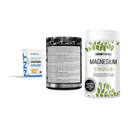Einsteiger-Set: NNT Whey + MST Creatin + Sinob Magnesium – alle enthaltenen Artikel