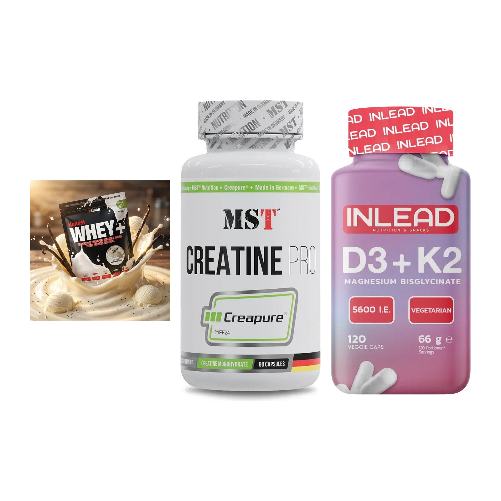 Einsteiger-Set: Sinob Honest + MST Creatine Pro + INLEAD Vitamin – alle enthaltenen Artikel