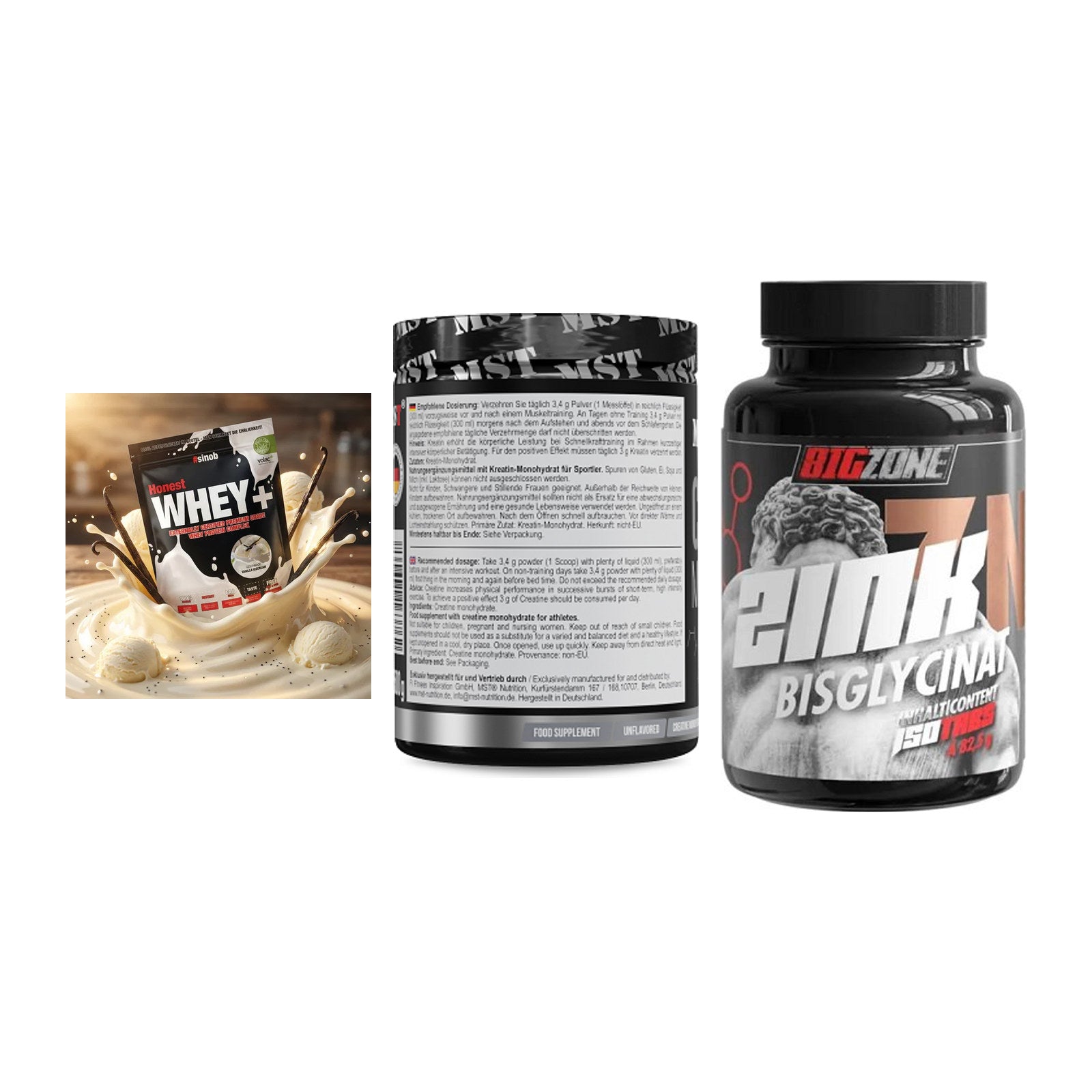 Einsteiger-Set: Sinob Honest + MST Creatin + Big Zone Zink – alle enthaltenen Artikel