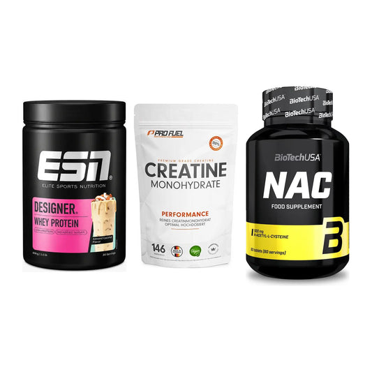 Einsteiger-Set: ESN Designer + ProFuel Creatine + BioTech NAC – alle enthaltenen Artikel