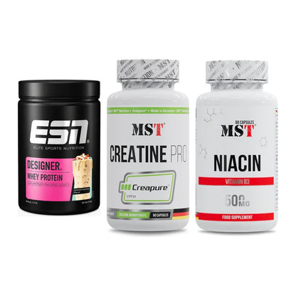 Einsteiger-Set: ESN Designer + MST Creatine Pro + MST Niacin – alle enthaltenen Artikel