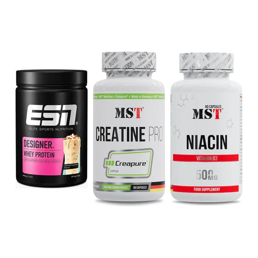 Einsteiger-Set: ESN Designer + MST Creatine Pro + MST Niacin – alle enthaltenen Artikel