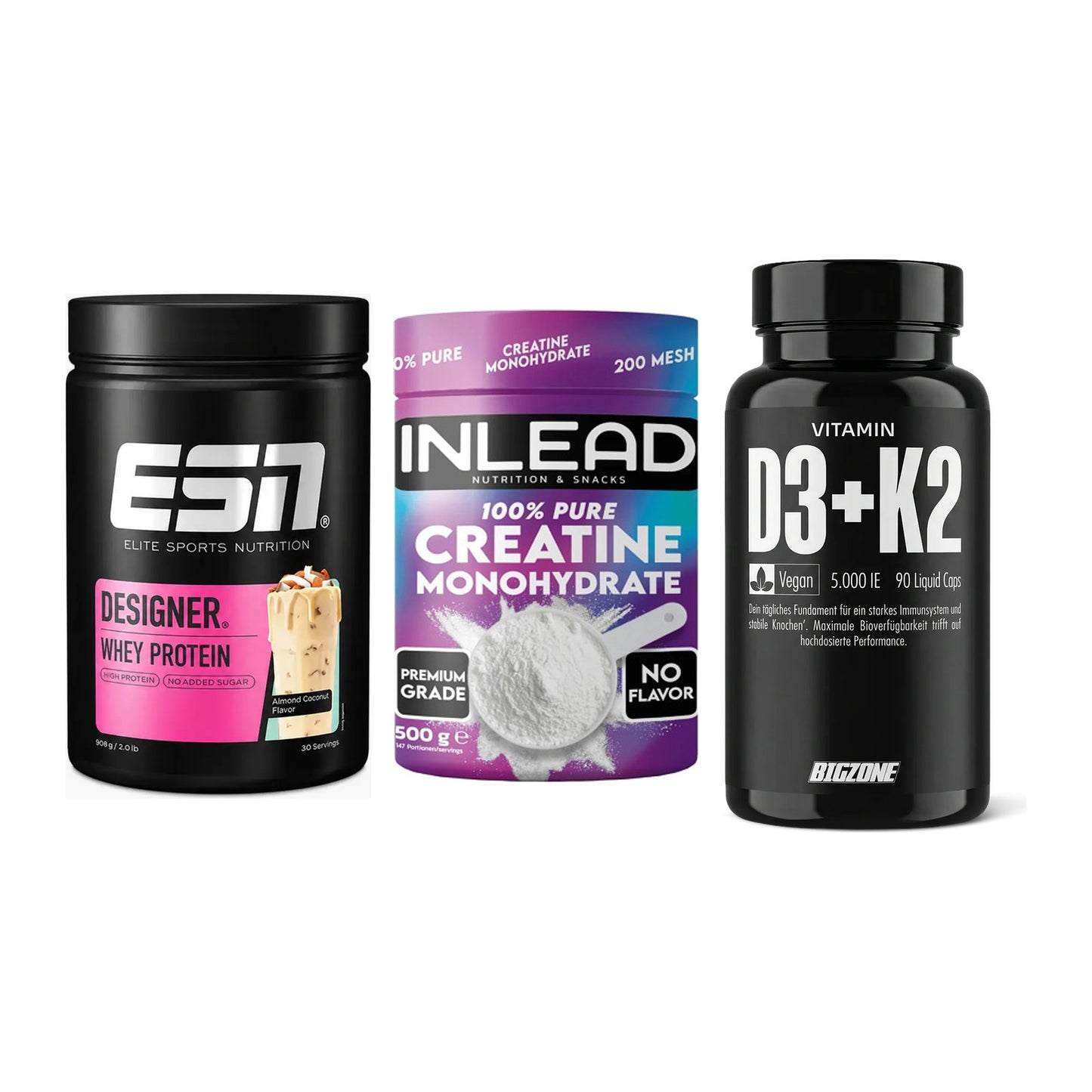 Einsteiger-Set: ESN Designer + INLEAD Creatine + Big Zone Vitamin – alle enthaltenen Artikel