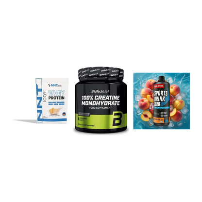 Einsteiger-Set: NNT Whey + BioTech Creatine + Body Attack – alle enthaltenen Artikel
