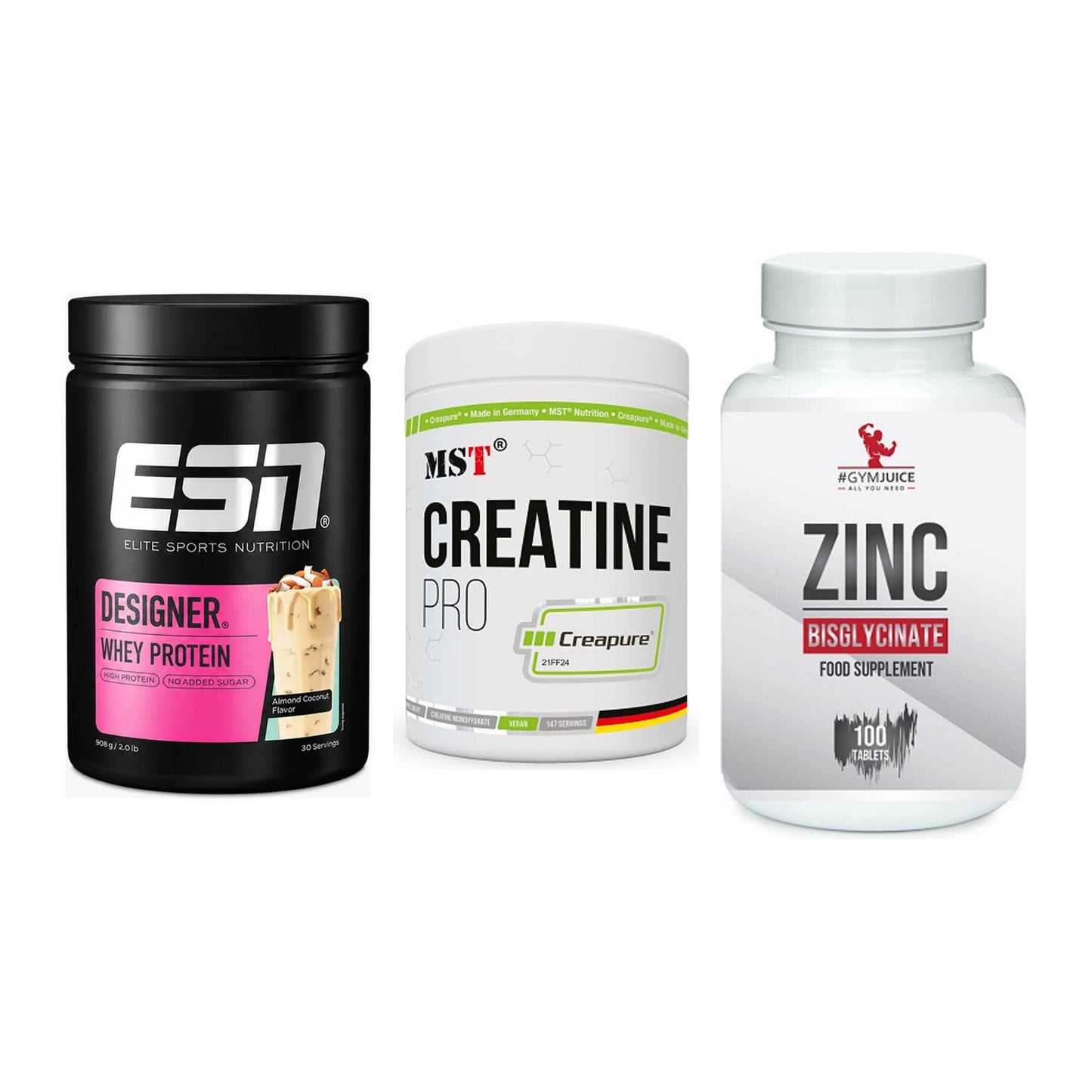 Einsteiger-Set: ESN Designer + MST Creatin Pro + #GYMJUICE ZINC – alle enthaltenen Artikel
