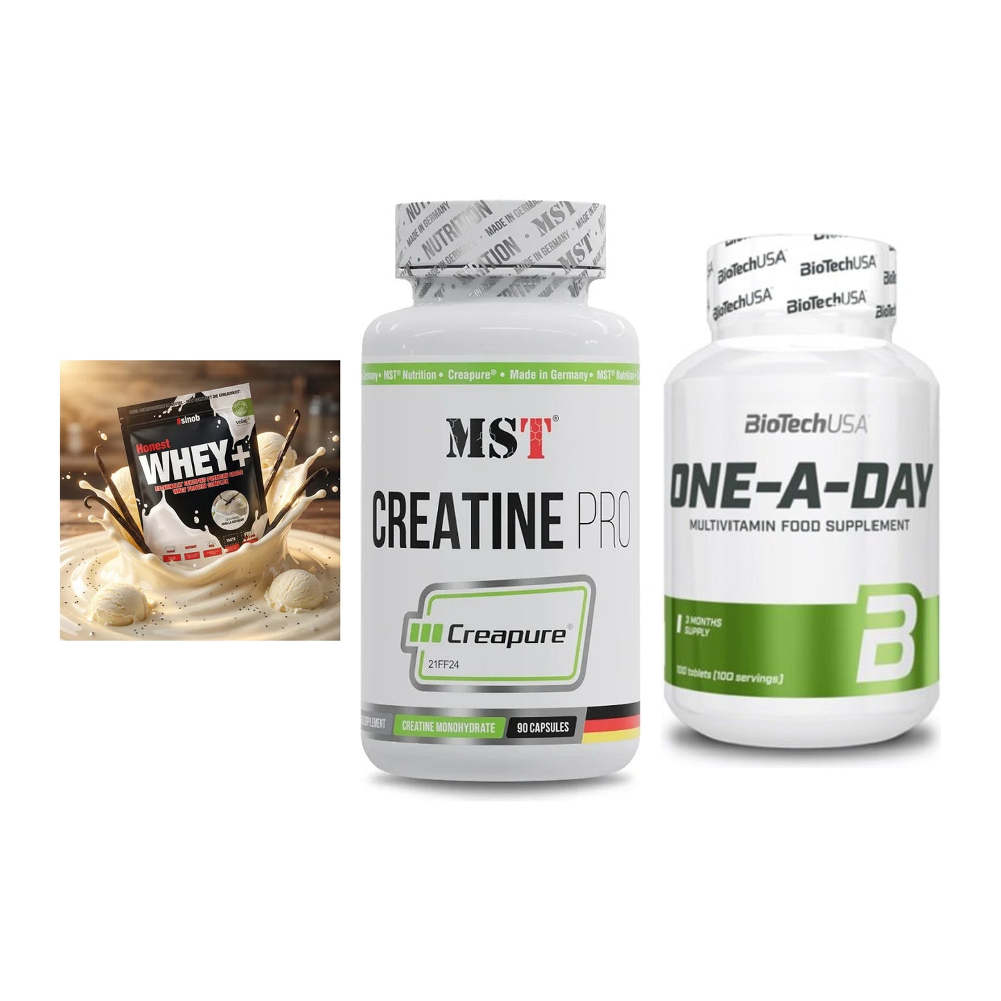 Einsteiger-Set: Sinob Honest + MST Creatine Pro + BioTech One A – alle enthaltenen Artikel