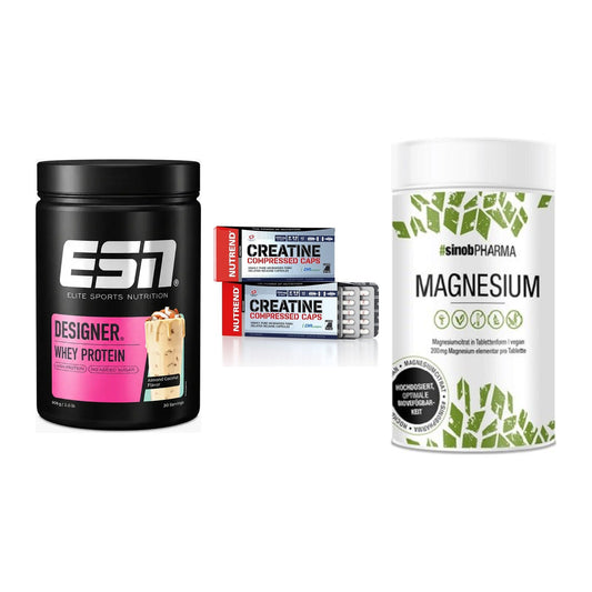 Einsteiger-Set: ESN Designer + Nutrend Creatine + Sinob Magnesium – alle enthaltenen Artikel