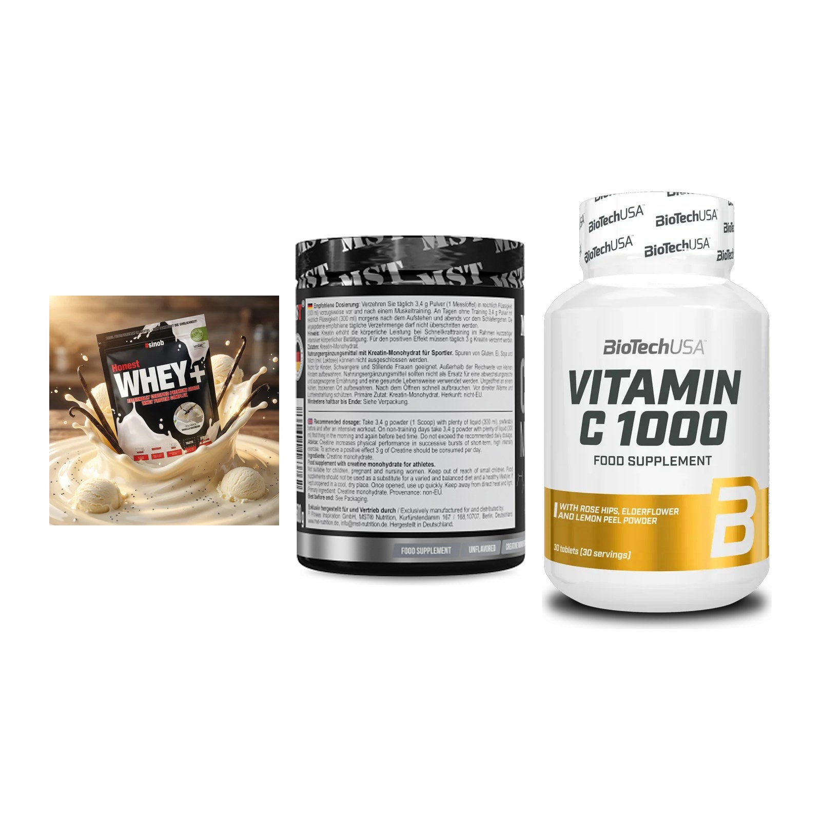 Einsteiger-Set: Sinob Honest + MST Creatin + BioTech Vitamin – alle enthaltenen Artikel