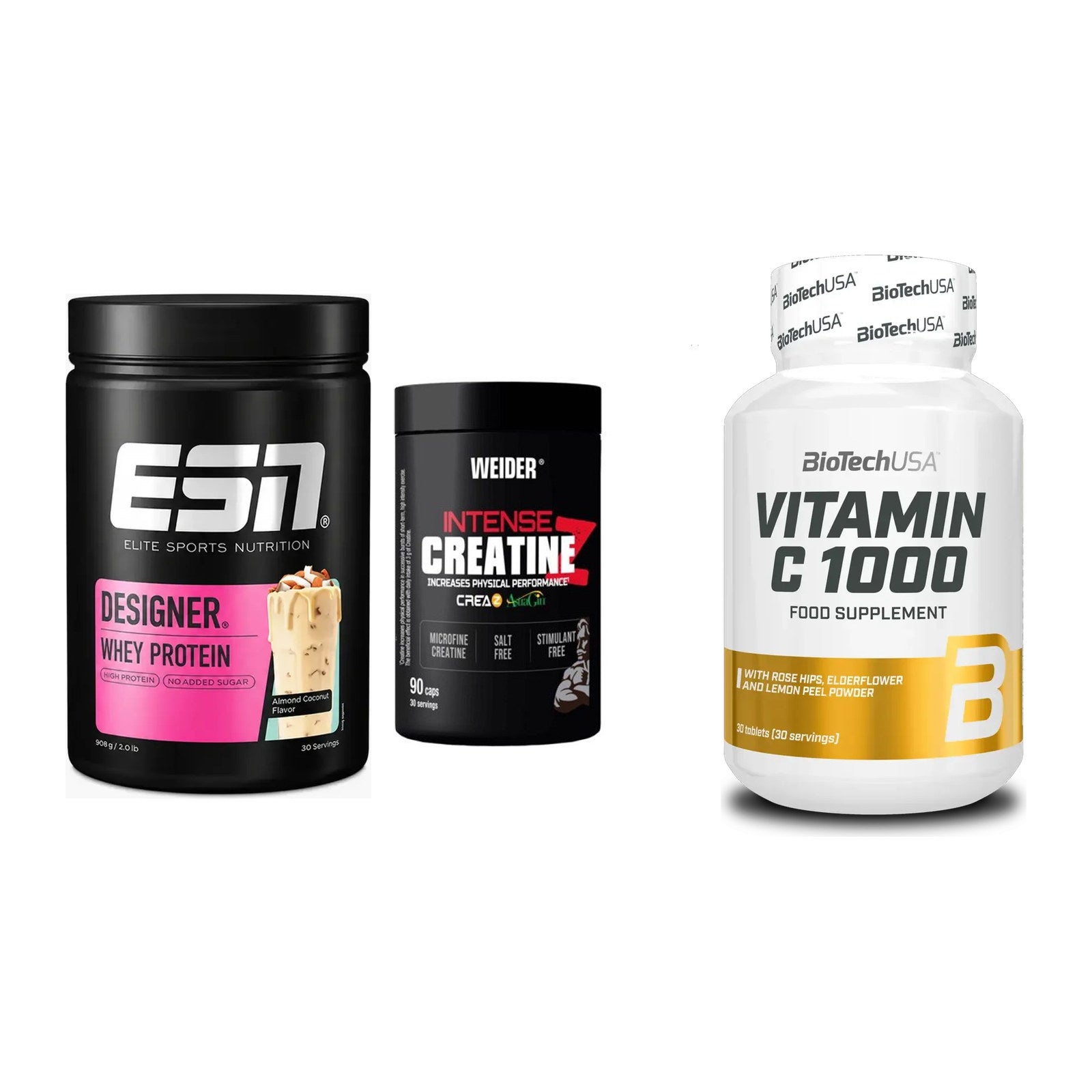 Einsteiger-Set: ESN Designer + Weider Intense + BioTech Vitamin – alle enthaltenen Artikel