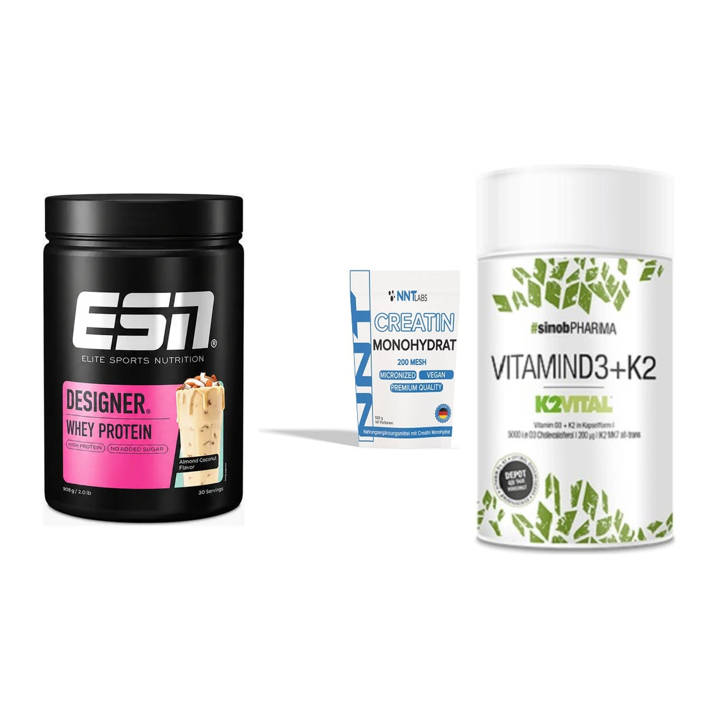 Einsteiger-Set: ESN Designer + NNT Creatin + Sinob Vitamin D3 – alle enthaltenen Artikel
