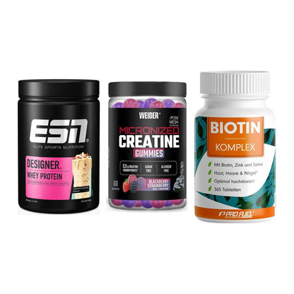 Einsteiger-Set: ESN Designer + Weider Micronize + ProFuel BIOTIN – alle enthaltenen Artikel