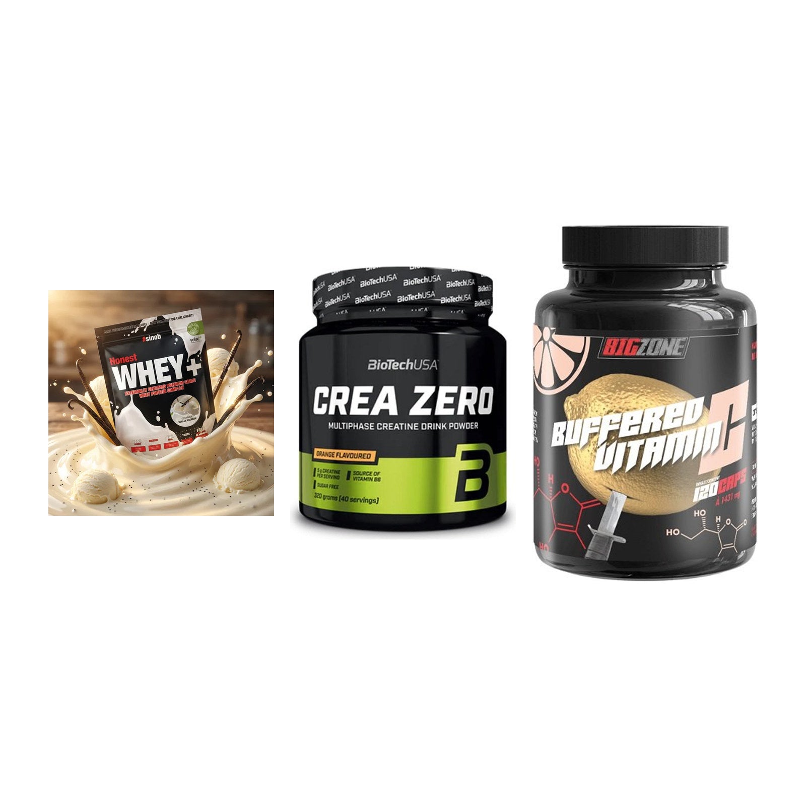Einsteiger-Set: Sinob Honest + BioTech Crea + Big Zone Buffere – alle enthaltenen Artikel