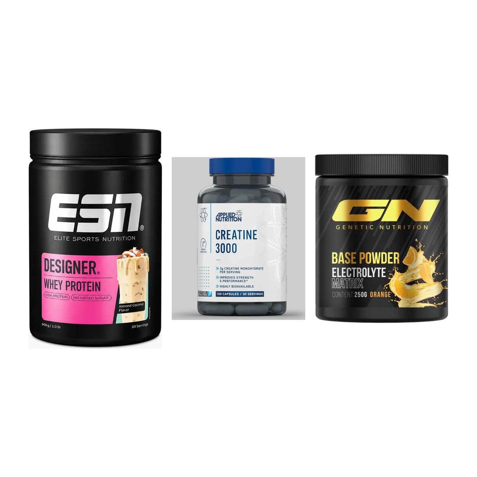 Einsteiger-Set: ESN Designer + Applied Nutritio + GN Base Powder – alle enthaltenen Artikel