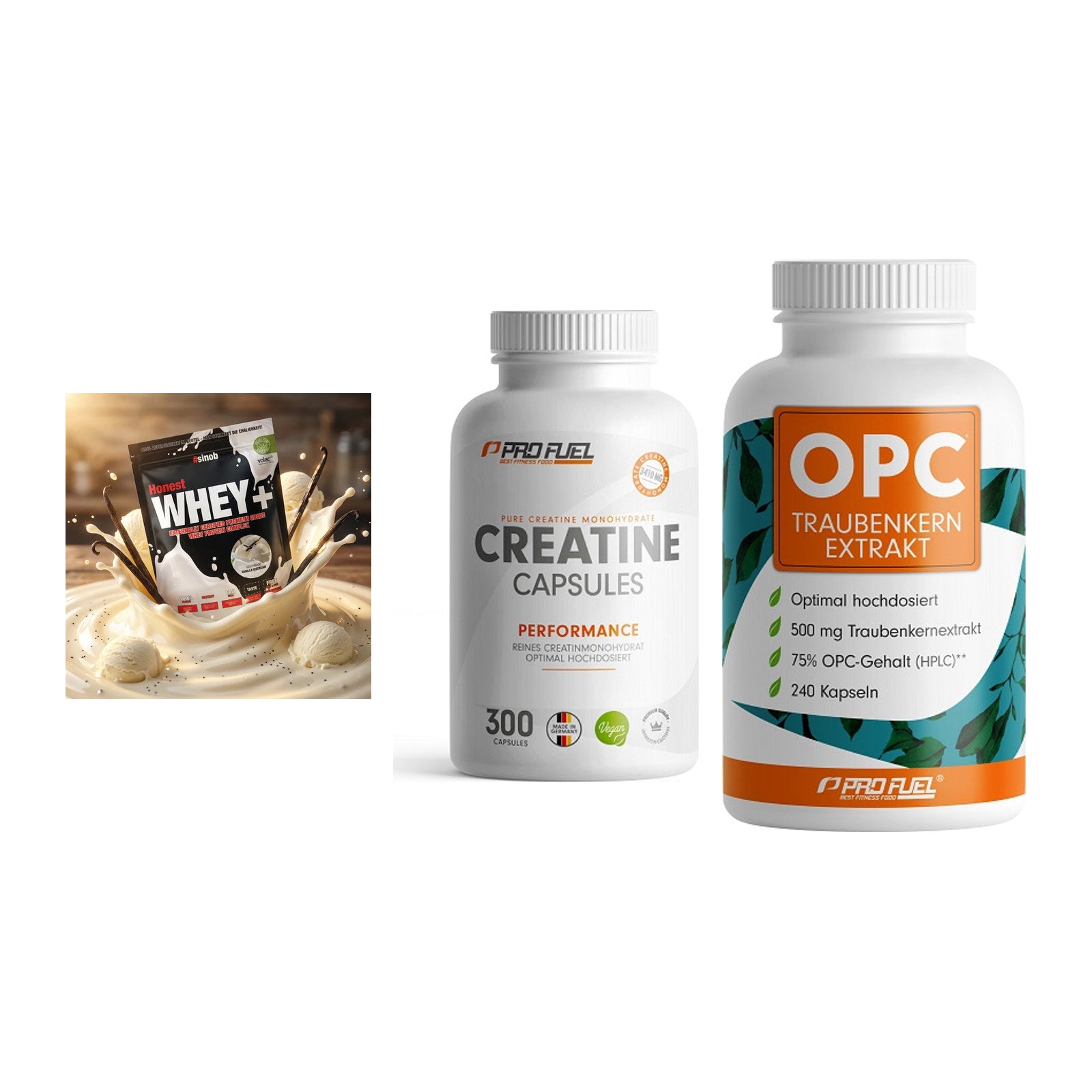 Einsteiger-Set: Sinob Honest + ProFuel Creatine + ProFuel OPC – alle enthaltenen Artikel