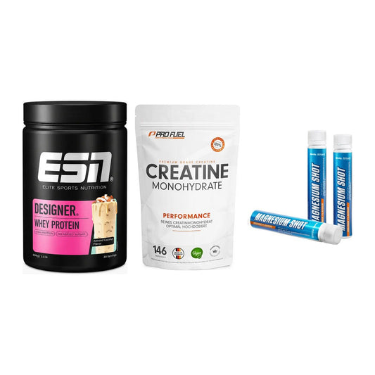 Einsteiger-Set: ESN Designer + ProFuel Creatine + Body Attack – alle enthaltenen Artikel
