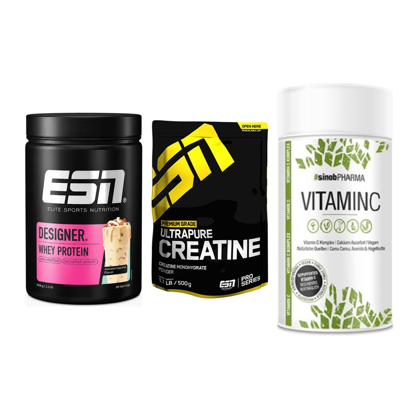 Einsteiger-Set: ESN Designer + ESN Ultrapure + Sinob Vitamin C – alle enthaltenen Artikel
