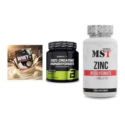 Einsteiger-Set: Sinob Honest + BioTech Creatine + MST Zinc Chelate – alle enthaltenen Artikel