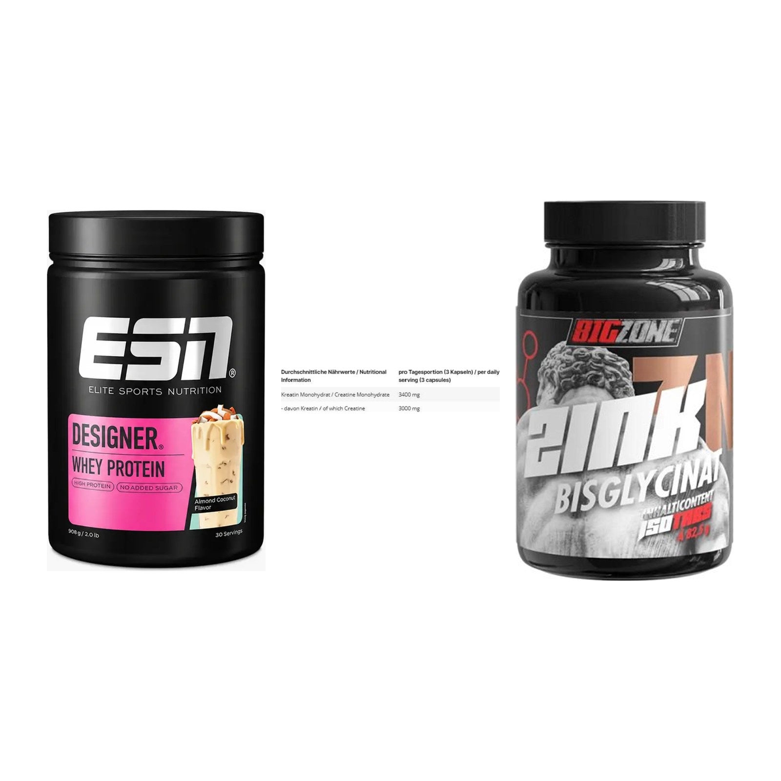 Einsteiger-Set: ESN Designer + INLEAD Creatine + Big Zone Zink – alle enthaltenen Artikel