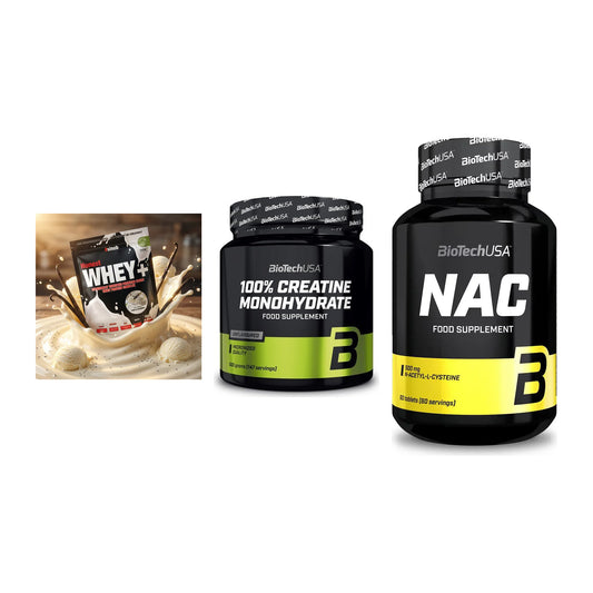 Einsteiger-Set: Sinob Honest + BioTech Creatine + BioTech NAC – alle enthaltenen Artikel