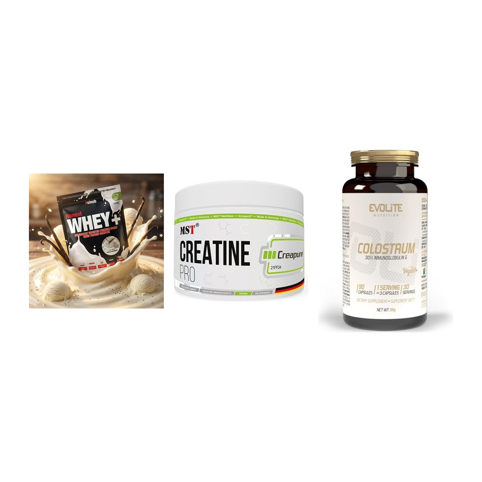 Einsteiger-Set: Sinob Honest + MST Creatin Pro + Evolite Nutritio – alle enthaltenen Artikel