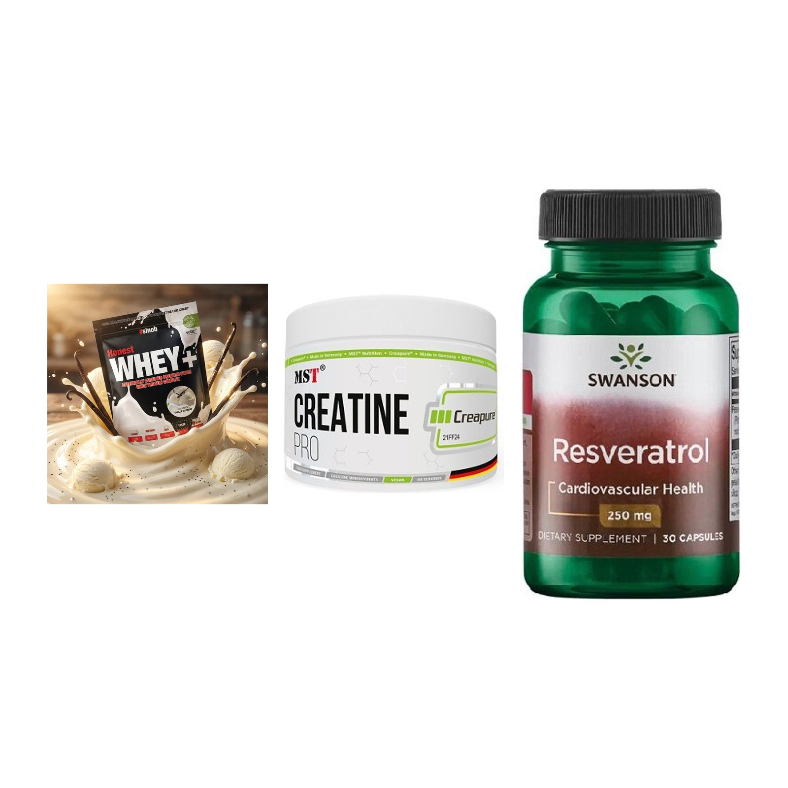 Einsteiger-Set: Sinob Honest + MST Creatin Pro + Swanson Resverat – alle enthaltenen Artikel