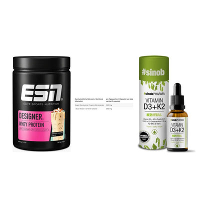 Einsteiger-Set: ESN Designer + INLEAD Creatine + Sinob Vitamin D3 – alle enthaltenen Artikel