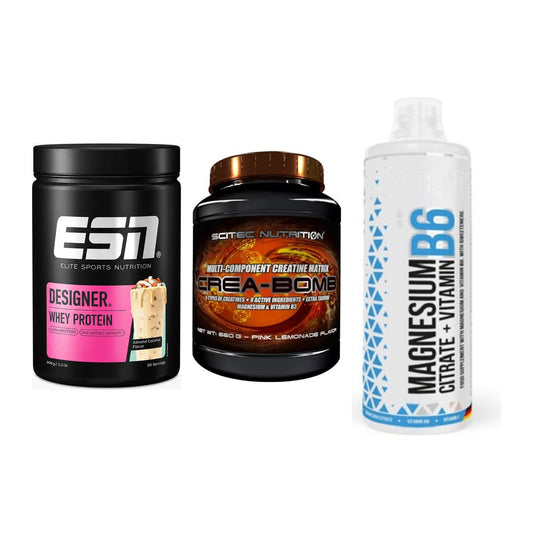 Einsteiger-Set: ESN Designer + Scitec Crea-Bomb + MST Magnesium B6 – alle enthaltenen Artikel
