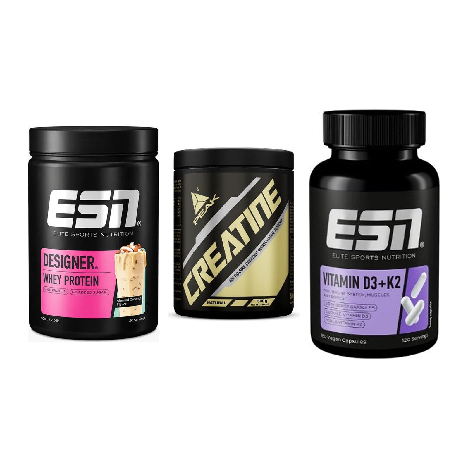 Einsteiger-Set: ESN Designer + Peak Creatin + ESN Vitamin D3 – alle enthaltenen Artikel