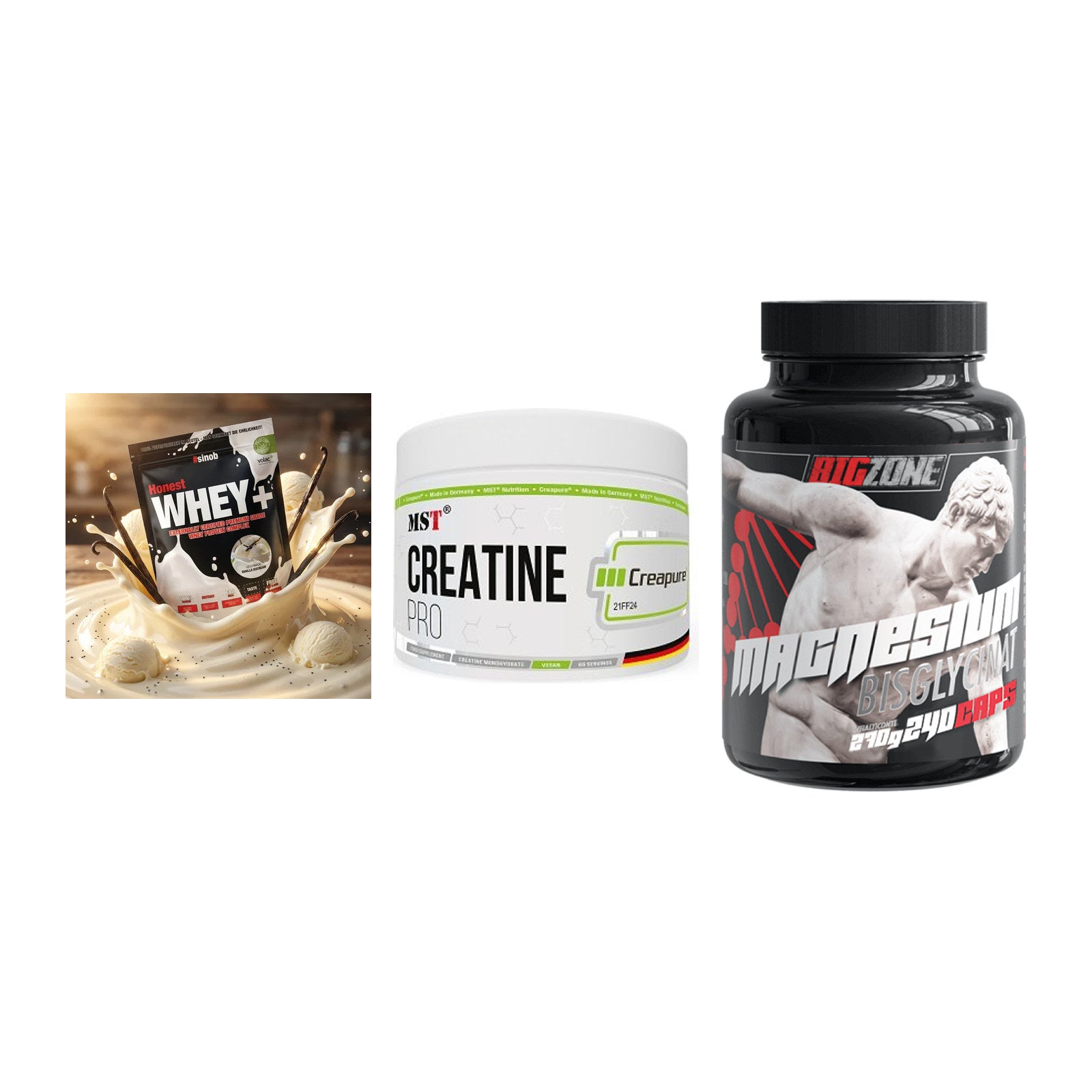 Einsteiger-Set: Sinob Honest + MST Creatin Pro + Big Zone Magnesi – alle enthaltenen Artikel