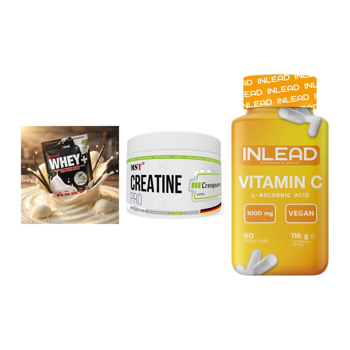 Einsteiger-Set: Sinob Honest + MST Creatin Pro + INLEAD Vitamin C – alle enthaltenen Artikel