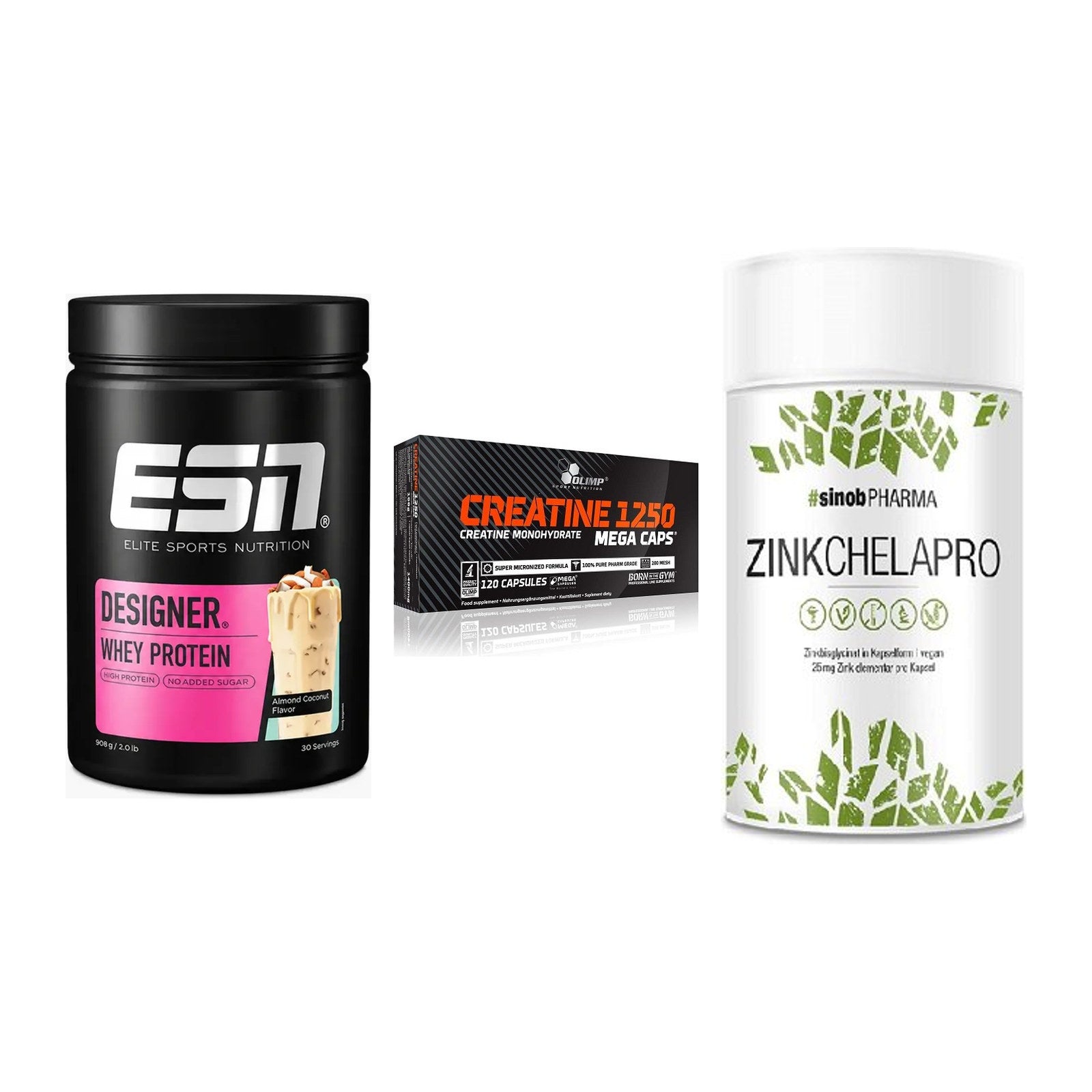 Einsteiger-Set: ESN Designer + Olimp Creatine + Sinob Zink – alle enthaltenen Artikel
