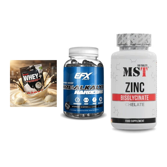 Einsteiger-Set: Sinob Honest + EFX Kre-Alkalyn + MST Zinc Chelate – alle enthaltenen Artikel