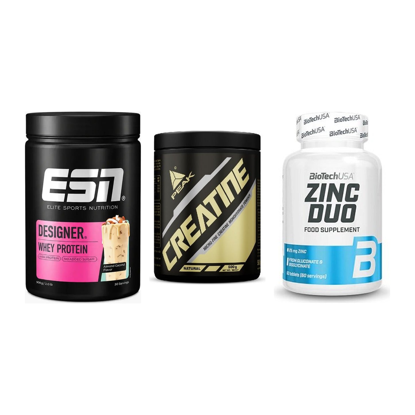 Einsteiger-Set: ESN Designer + Peak Creatin + BioTech Zinc Duo – alle enthaltenen Artikel