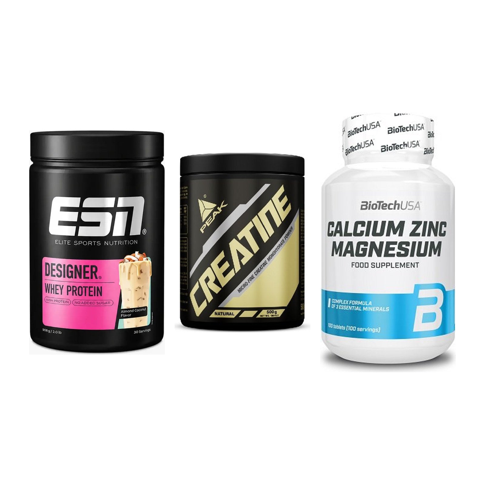 Einsteiger-Set: ESN Designer + Peak Creatin + BioTech Calcium – alle enthaltenen Artikel