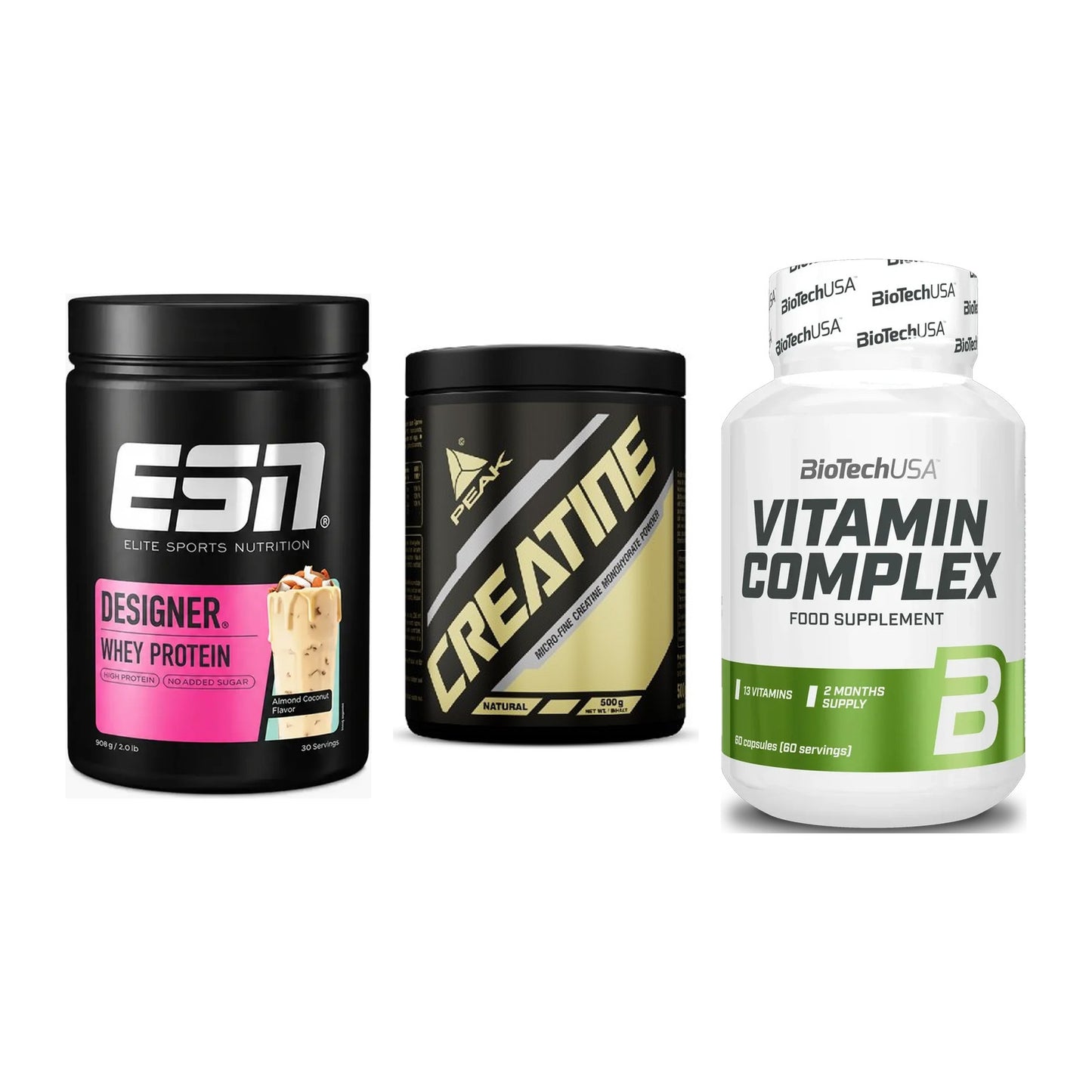 Einsteiger-Set: ESN Designer + Peak Creatin + BioTech Vitamin – alle enthaltenen Artikel