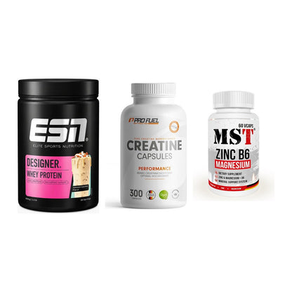 Einsteiger-Set: ESN Designer + ProFuel Creatine + MST Zinc – alle enthaltenen Artikel