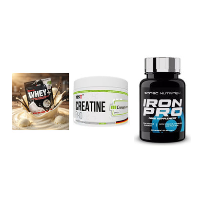 Einsteiger-Set: Sinob Honest + MST Creatin Pro + Scitec Iron Pro – alle enthaltenen Artikel