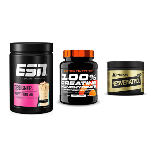 Einsteiger-Set: ESN Designer + Scitec Creatine + Peak Resveratrol – alle enthaltenen Artikel