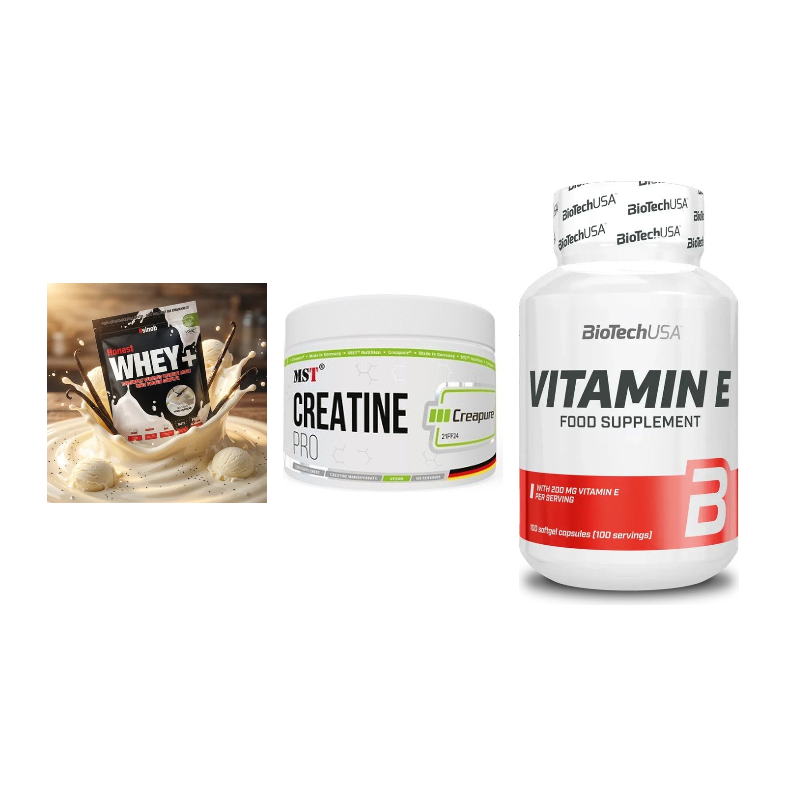 Einsteiger-Set: Sinob Honest + MST Creatin Pro + BioTech Vitamin – alle enthaltenen Artikel