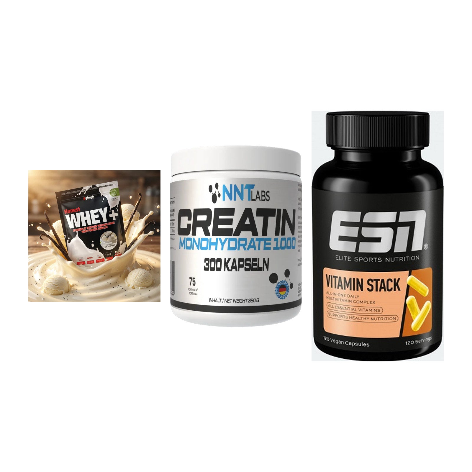 Einsteiger-Set: Sinob Honest + NNT Creatin 1000 + ESN Vitamin – alle enthaltenen Artikel