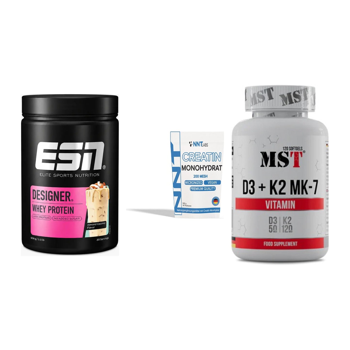 Einsteiger-Set: ESN Designer + NNT Creatin + MST Vitamin D3 – alle enthaltenen Artikel