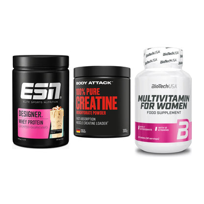 Einsteiger-Set: ESN Designer + Body Attack 100% + BioTech Multivit – alle enthaltenen Artikel