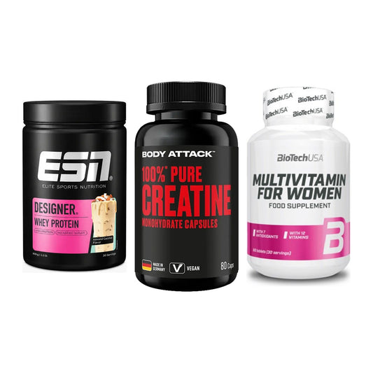 Einsteiger-Set: ESN Designer + Body Attack 100% + BioTech Multivit – alle enthaltenen Artikel