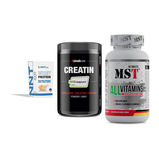 Einsteiger-Set: NNT Whey + Sinob Creatin + MST All Vitamins – alle enthaltenen Artikel