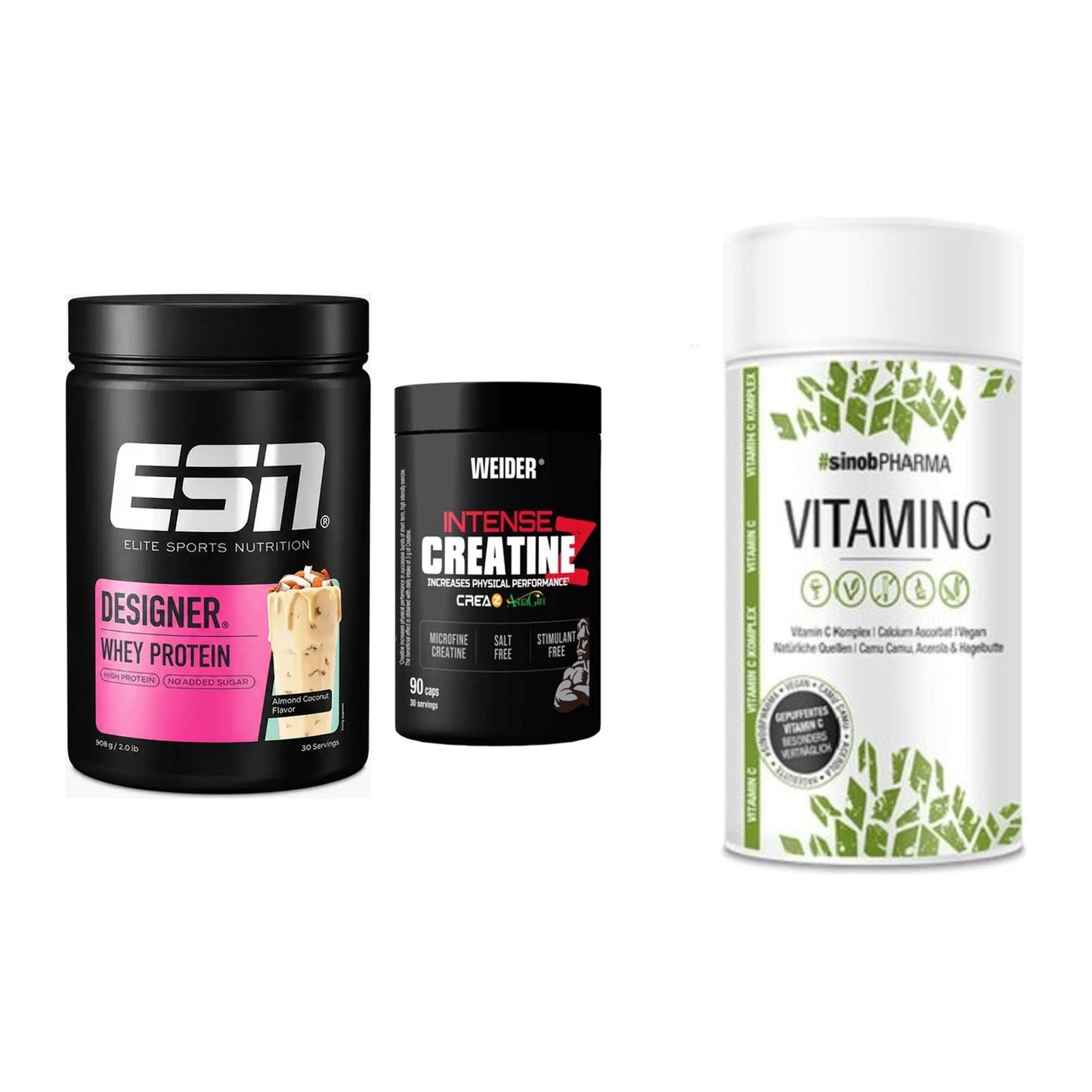 Einsteiger-Set: ESN Designer + Weider Intense + Sinob Vitamin C – alle enthaltenen Artikel