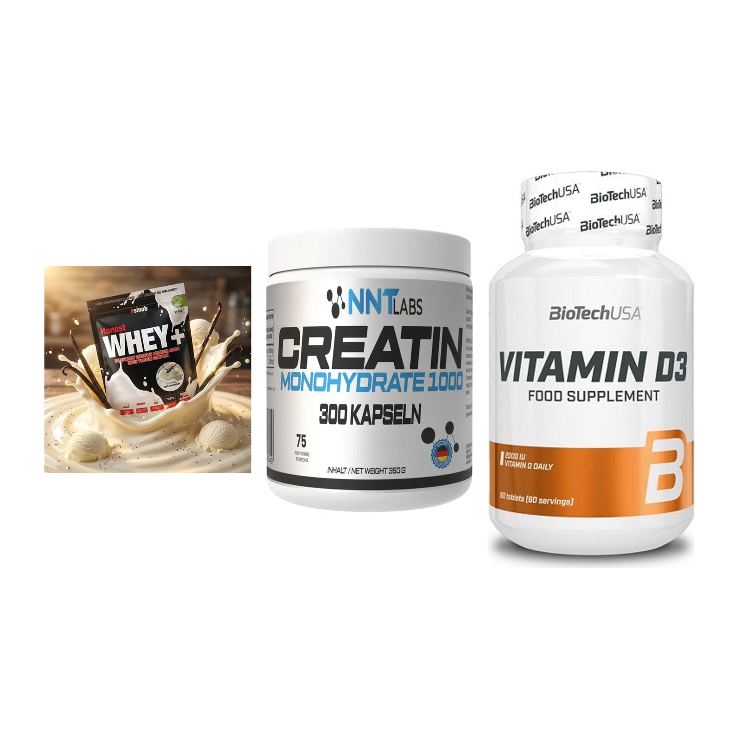 Einsteiger-Set: Sinob Honest + NNT Creatin 1000 + BioTech Vitamin – alle enthaltenen Artikel