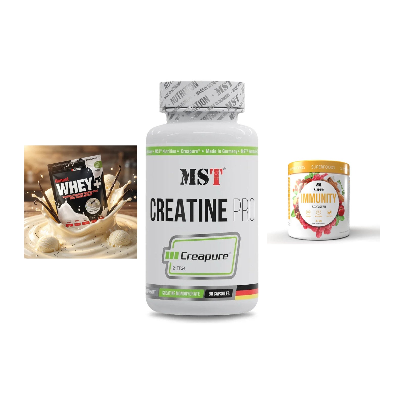 Einsteiger-Set: Sinob Honest + MST Creatine Pro + FA Nutrition – alle enthaltenen Artikel
