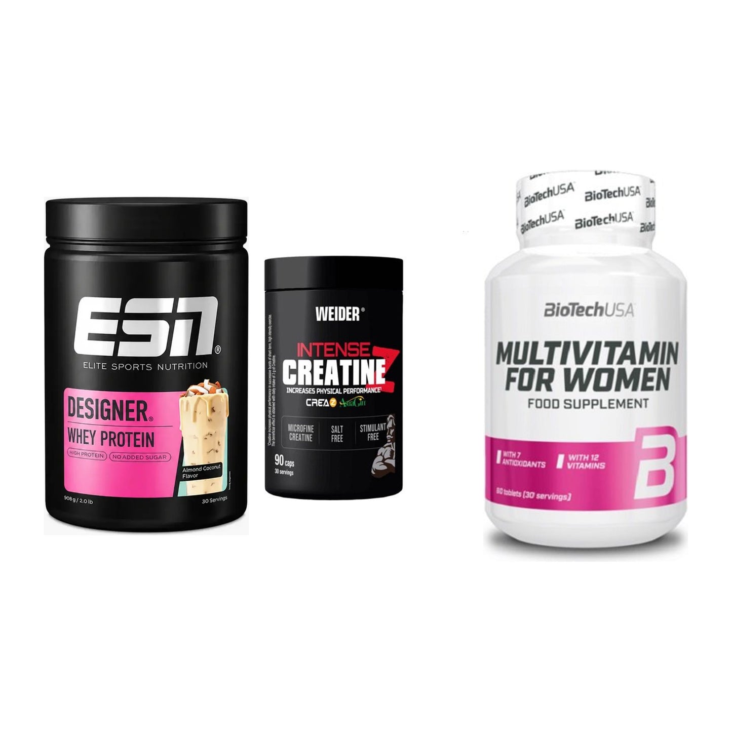 Einsteiger-Set: ESN Designer + Weider Intense + BioTech Multivit – alle enthaltenen Artikel